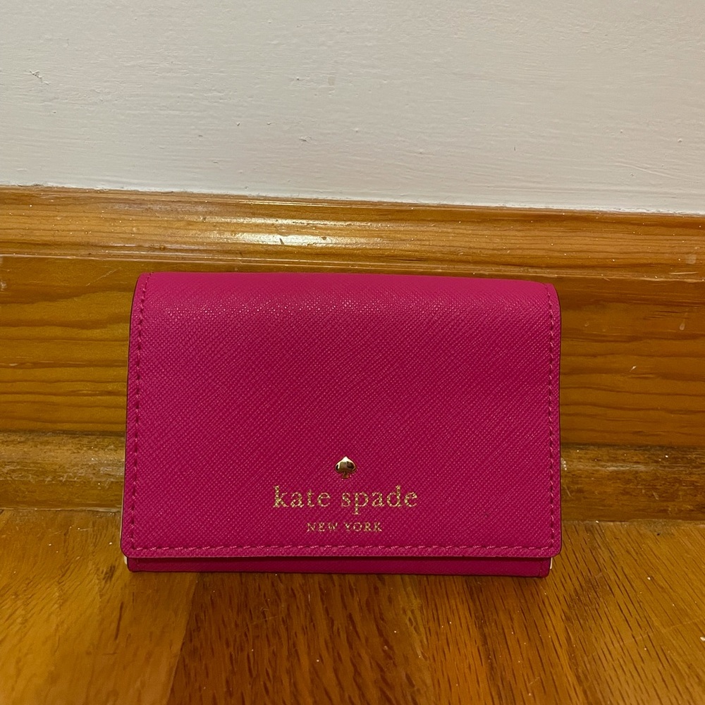 Kate Spade card case in pink saffiano